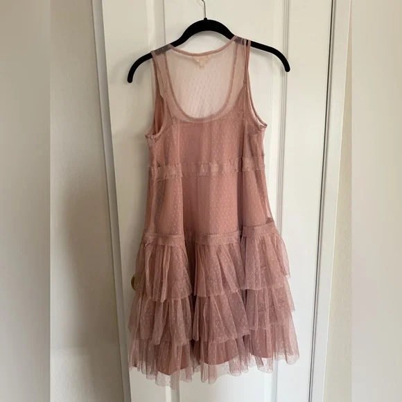 Lucky Brand Sleeveless Mini Ruffle Dress in Dusty Pink - Picture 2 of 6